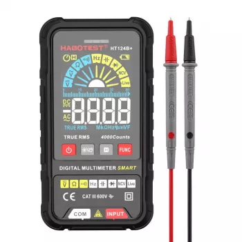 Multímetro digital Habotest HT124B+ — medición de tensión AC/DC y resistencia
