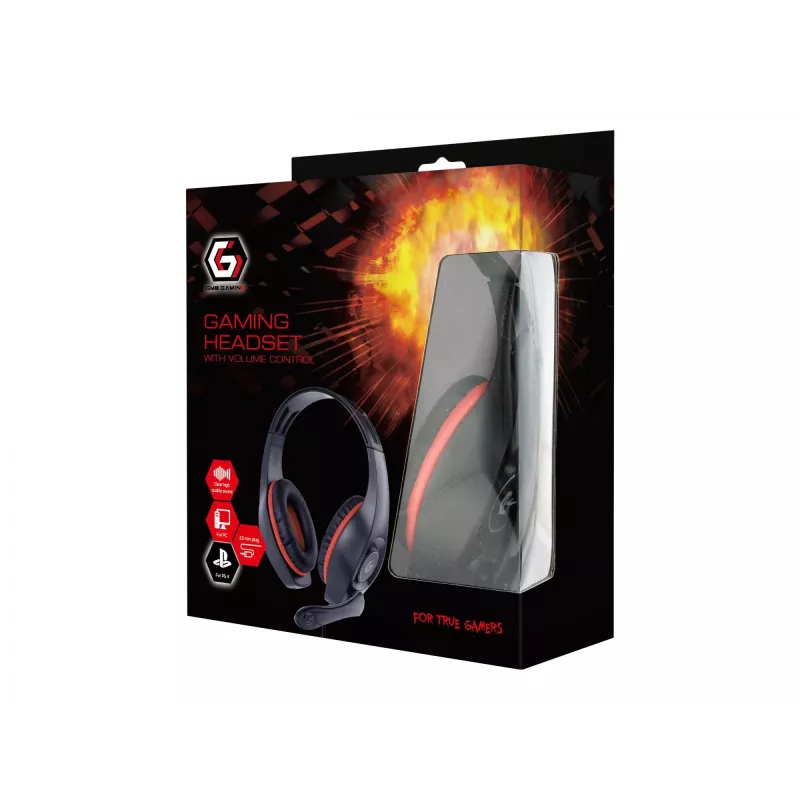 Auriculares GAMING/RED/BLACK GHS-05-R Gembird