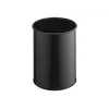 Papelera redonda poliéster acero negro robusta 330101