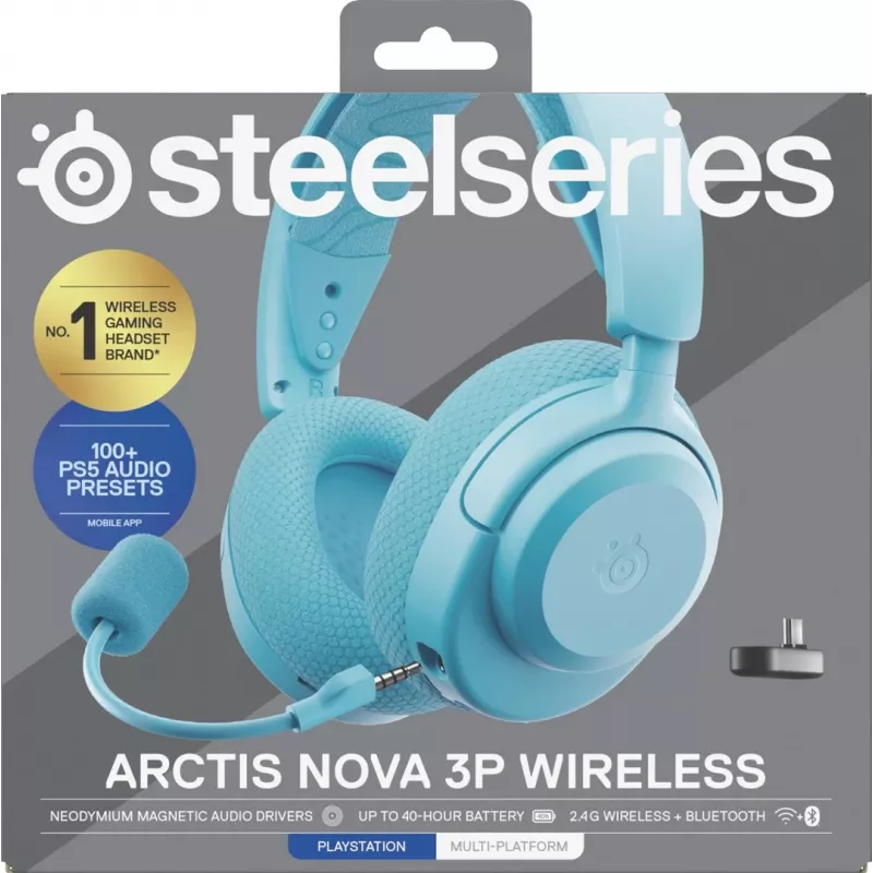 Steelseries Arctis Nova 3P Inalámbrico PS Aqua