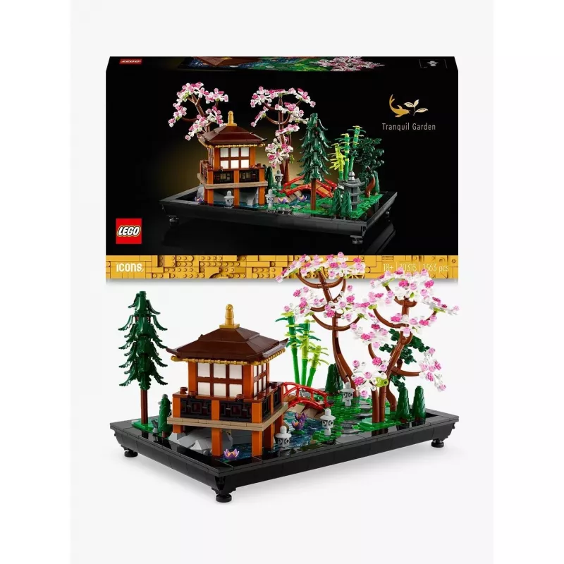 LEGO Set de construcción ICONS 10315 Jardín zen, 1363 piezas, 18+, medidas 210×320×200 mm, peso 4,19 kg