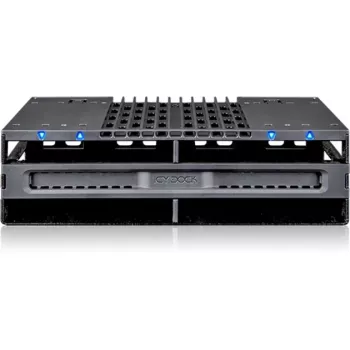 ICY DOCK - MB024SP-B - flexiDOCK marco de intercambio sin bandeja para 4x SSD/HDD SAS/SATA de 2,5 para bahía de 5,25