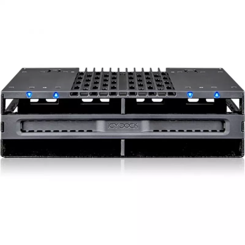 ICY DOCK - MB024SP-B - flexiDOCK marco de intercambio sin bandeja para 4x SSD/HDD SAS/SATA de 2,5 para bahía de 5,25