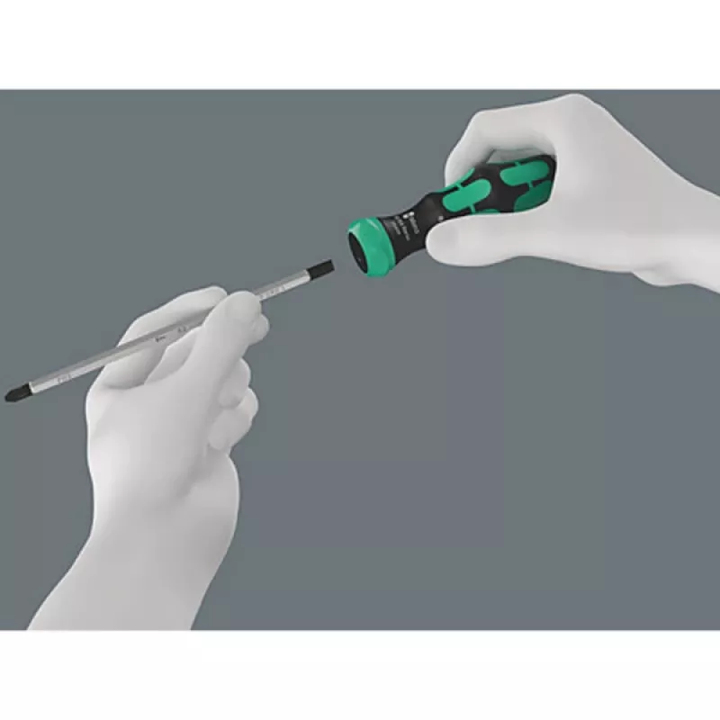 Wera 80 RA Vario 05051495001 mango de destornillador con carraca, 113,5 mm, negro/verde