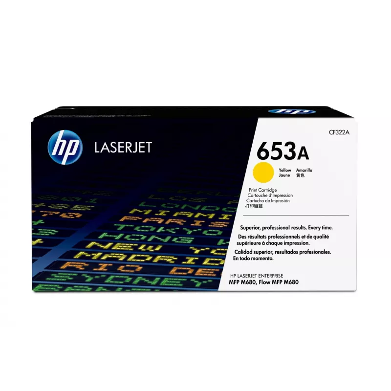 HP 653A CF322A cartucho de tóner, amarillo, 16 500 páginas