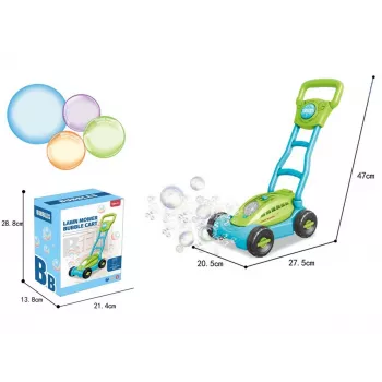 Cortacésped de pompas de jabón con luz a pilas, azul