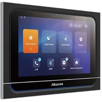 Unidad de control central Smart Home Akuvox X933H negra pantalla táctil de 7 pulgadas