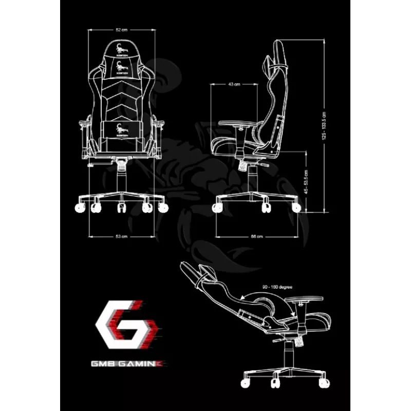 Silla gaming para PC Gembird GC-SCORPION-01X