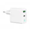 Cargador de red 220V GEMBIRD, universal, 1x USB Type-C PD 20 W, 1x USB-A 3.0 QC 18 W, indicador LED, blanco