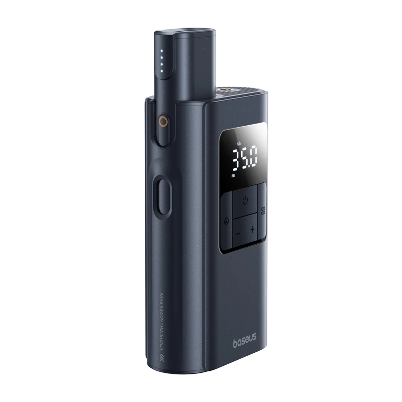 Baseus PrimeTrip VA1 inflador de neumáticos portátil, 75 W, 2 en 1 con linterna y power bank de 6000 mAh, negro