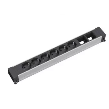 Alargador de corriente 6 tomas AC Bachmann 909.009 negro plata