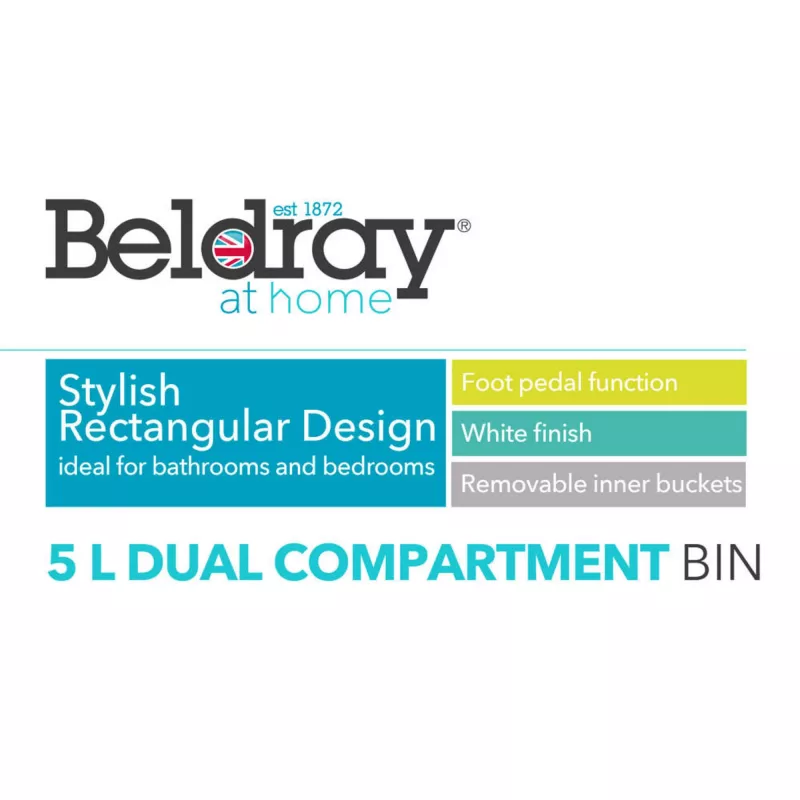 Papelera Beldray LA035235WHTFEU7 doble compartimento 5 L blanca