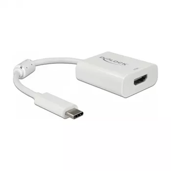 Adaptador de cable de vídeo DeLOCK 63937 USB Type-C a HDMI 0,1 m Blanco