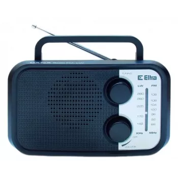 Radio portátil Eltra DANA negra – receptor FM/AM, diseño compacto