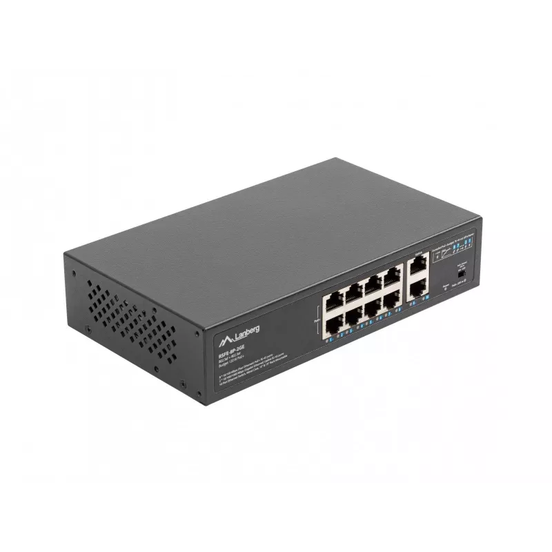 Switch no gestionado Lanberg RSFE-8P-2GE-120