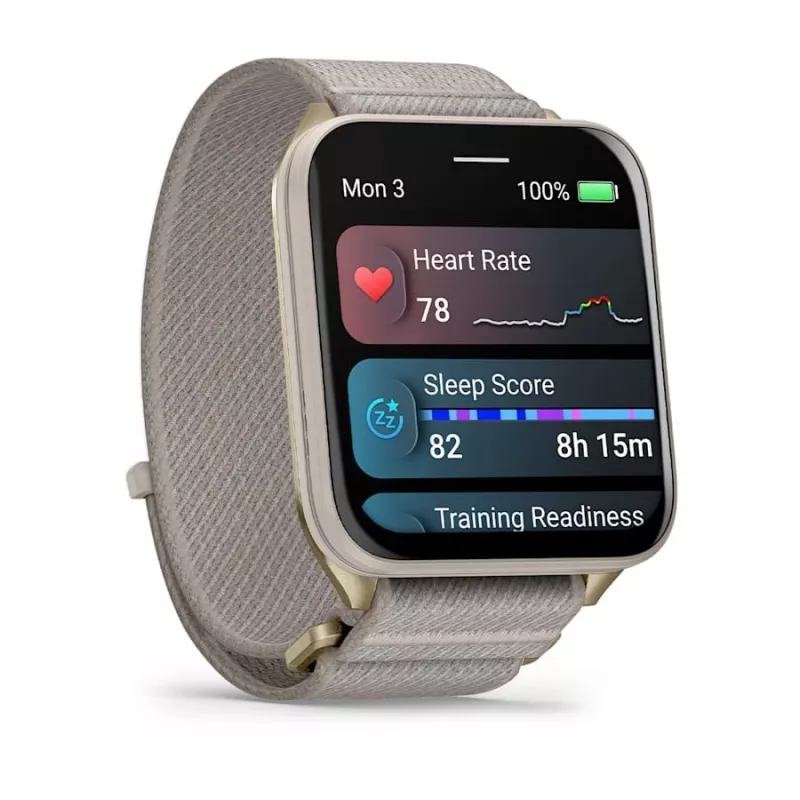 Smartwatch GARMIN Venu X1 — 5,08 cm (2 pulgadas) AMOLED 448×486 px, pantalla táctil, Wi‑Fi, GPS, correa de nailon, 34 g
