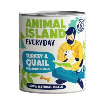 ANIMAL ISLAND Everyday pavo y codorniz - comida húmeda para perros - 800 g