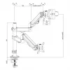 Soporte para 2 monitores Maclean, brazo de gas, 17-32 pulgadas, 2-10 kg, negro, MC-136