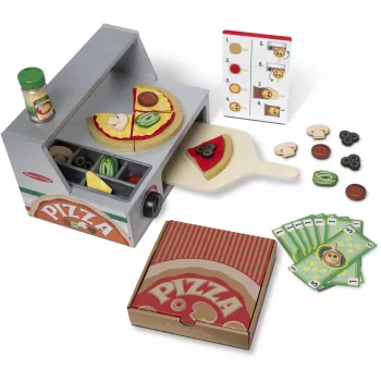 Melissa & Doug Top & Bake Pizza Counter set de madera