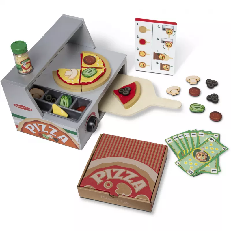 Melissa & Doug Top & Bake Pizza Counter Set de juego de madera