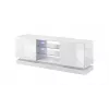 Cama Meble QIU 160 mueble de TV, MDF, blanco brillo