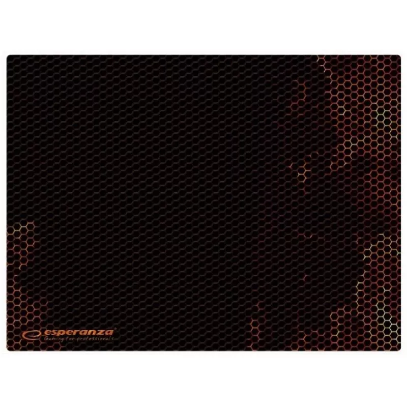 Alfombrilla para ratón gaming ESPERANZA EGP103R — tela, 400×300 mm, 3 mm de grosor, superficie estampada, base antideslizante, negra