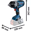 Atornillador de impacto a batería Bosch GDS 18V-1600 HC — 18 V, BITURBO, requiere 2 baterías ProCORE18V 8.0Ah
