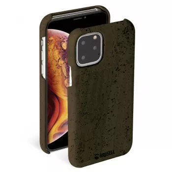 Funda para móvil Krusell Birka para Apple iPhone 11 Pro Max, funda estilo piel marrón oscuro