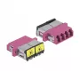 Acoplador de fibra óptica DeLOCK 86906 LC cuádruple hembra a LC cuádruple hembra multimodo violeta