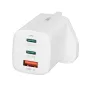 iBOX C-65 blanco, cargador universal GaN 65W con conector macho UK