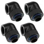 Adaptador 90° G1/4 pulgadas rosca macho a G1/4 pulgadas rosca hembra giratorio, XSPC, negro, pack de 4