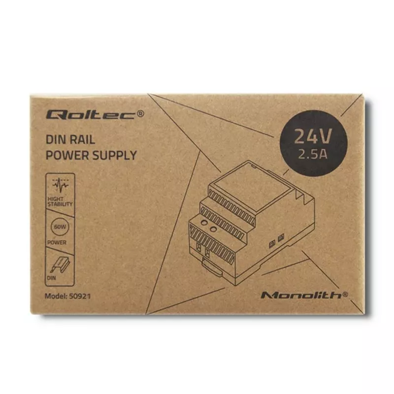 Fuente de alimentación para carril DIN QOLTEC 24V 2.5A 60W gris