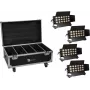 Eurolite set de 4x LED CLS-18 QCL RGB/WW 18x7 W con flightcase con ruedas