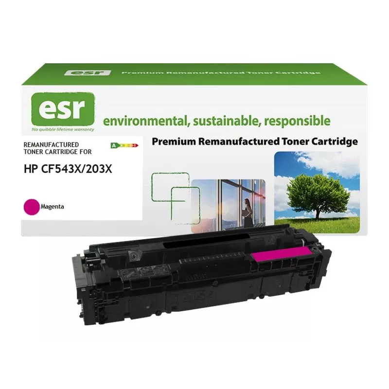 Cartucho de tóner ESR compatible con HP CF543X magenta alta capacidad remanufacturado 2.500 páginas