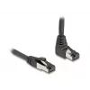 Cable de red DeLOCK RJ45 Cat.8.1 acodado 90° hacia abajo / recto 2 m negro