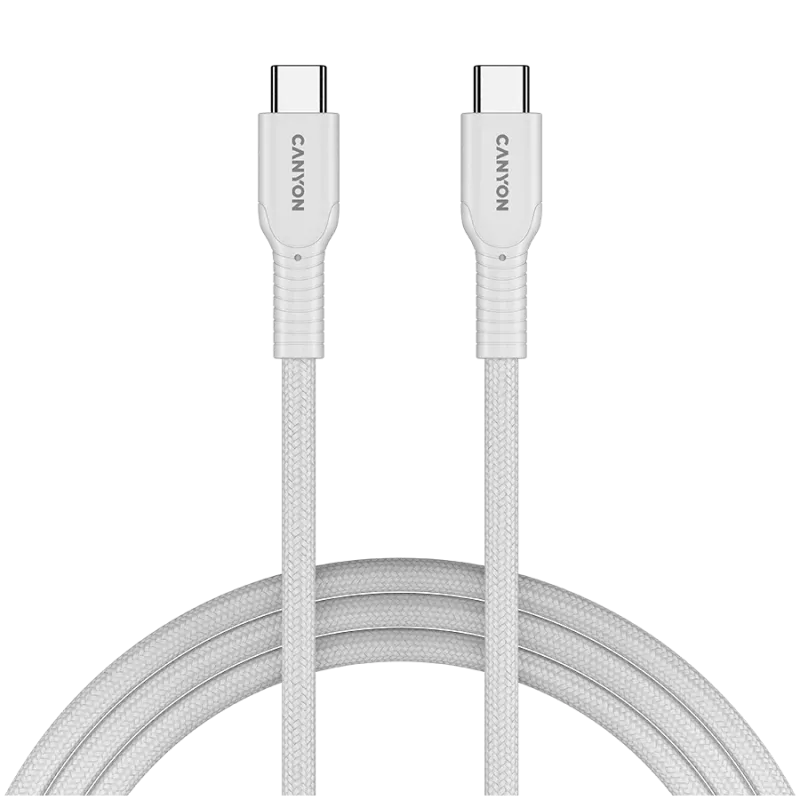 CANYON Cable OnWire 60CL C-C 60W COLOR trenzado 1m blanco