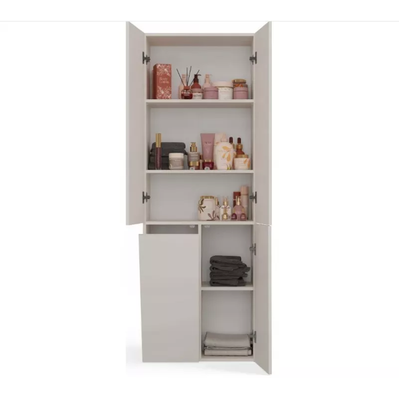 Armario de baño Nel DD 1K cesta color crema puertas largas