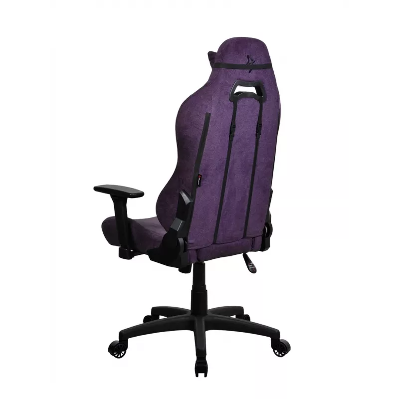 Silla gaming Arozzi Torretta SoftFabric Morado – diseño ergonómico, reposabrazos ajustables, respaldo reclinable