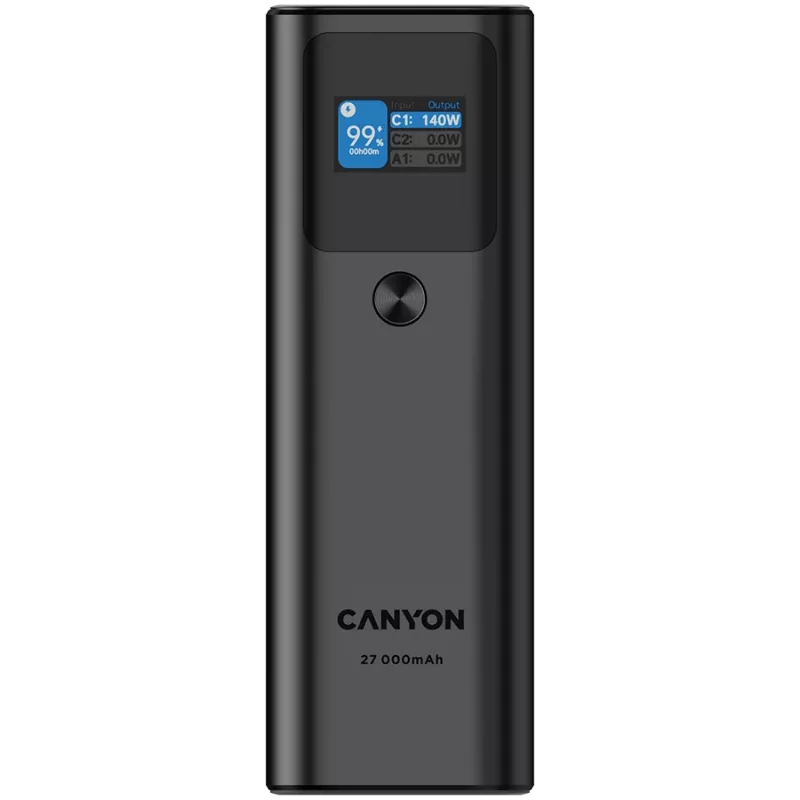 Canyon PB-2010 - Batería externa - Li-Pol - 27.000 mAh - pantalla digital - 2xUSB-C + 1xUSB-A - Power
