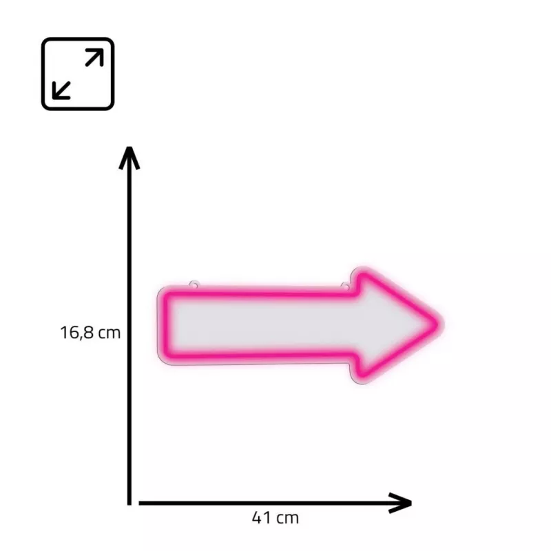 Lámpara de pared flecha de neón MANTA SNL107PK – cartel de flecha LED decorativo rosa