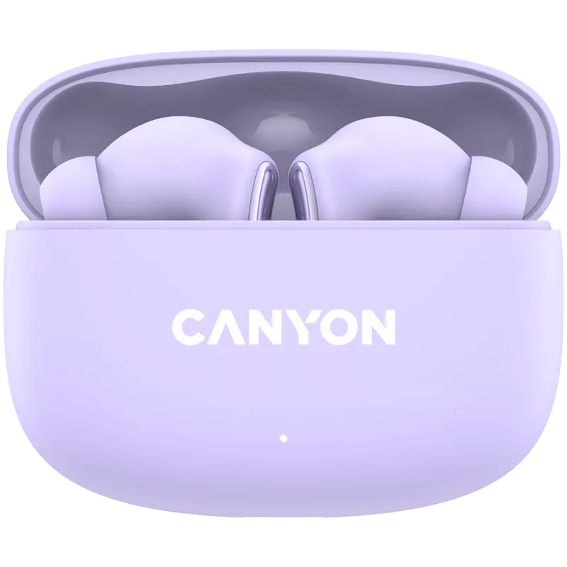 Canyon TWS-9 CNS-TWS9P Auriculares – True Wireless – Bluetooth 5.4 – In-Ear – 6h + 30h de autonomía – estuche de carga USB-C – control táctil – lila