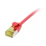 Cable de red RJ45, CAT6A 500 MHz, 0,25 m, rojo, U/FTP, Slimline redondo d=3,8 mm, TPE/LSZH (Superflex), AWG32, con cable Cat.7, Synergy 21 (S217341V3)