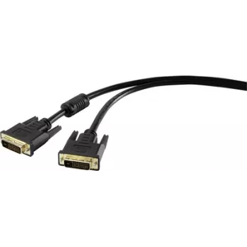 Cable DVI Renkforce 1404065, 1,80 m, negro, 24+1 pines