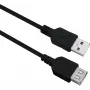 Cable alargador USB 2.0 helos 288309 0,5 m — Negro, conector macho a conector hembra