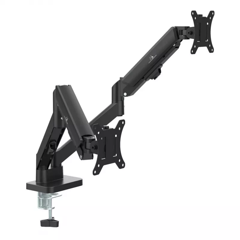 Soporte Maclean para 2 monitores, resorte de gas, 17-32, 2-10 kg, negro, MC-134