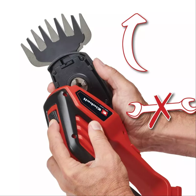 Tijeras para césped y arbustos EINHELL GE-CG 18/100 Li 18 V Li-Ion 2,5 Ah — recortadora inalámbrica, cuchillas 100 mm