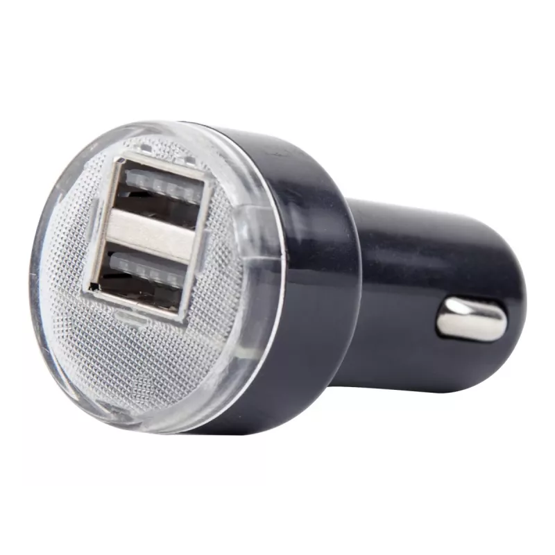 Cargador de coche Gembird EG-U2C2A-CAR-02, entrada 12–24V, salida 5V/2,1A, 2× USB 2.0, negro