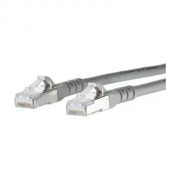 METZ CONNECT BTR - Cable de parcheo - RJ-45 (M) a RJ-45 (M) - 5,0 m - Apantallado - CAT 6a - Libre de halógenos - Gris (1308455033-E)