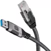 Techly ICOC U3A-RJ45-010 cable adaptador de USB-A a Gigabit Ethernet, 1 m, negro/plata