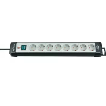 Brennenstuhl Premium-Line regleta de enchufes 8 tomas negra/gris claro, cable de 5 m H05VV-F 3G1,5, con interruptor, barra